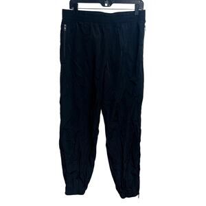 TNA Aritzia Black Parachute Track Pull On Pants Size L‎ Cozycore Gym Workout